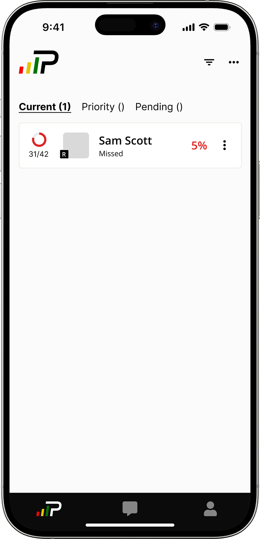 Before: Old parent view with minimal visibility